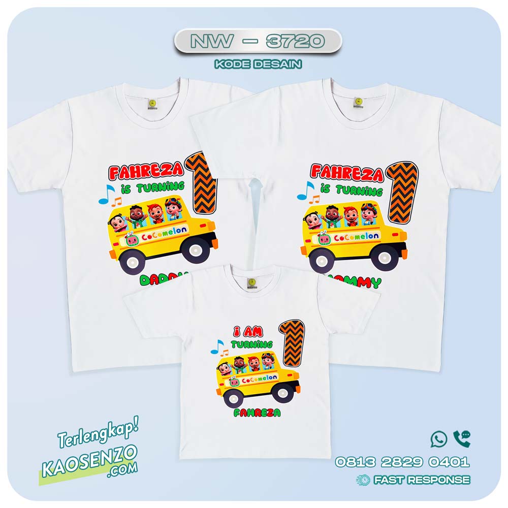 Baju Kaos Couple Keluarga Cocomelon | Kaos Ultah Anak | Kaos Cocomelon - NW 3720