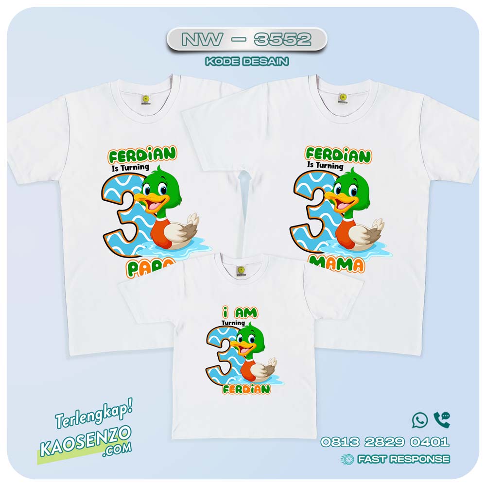 Kaos Couple Keluarga | Kaos Ulang Tahun Anak Duck - NW 3552