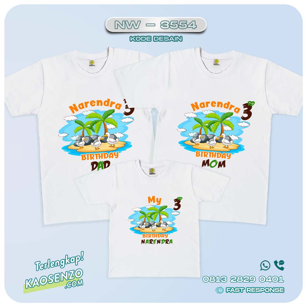 Kaos Couple Keluarga | Kaos Ulang Tahun Anak Duck - NW 3554