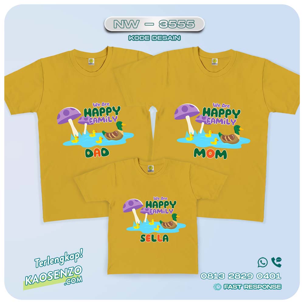 Baju Kaos Couple Keluarga Duck | Kaos Family Custom | Kaos Duck - NW 3555