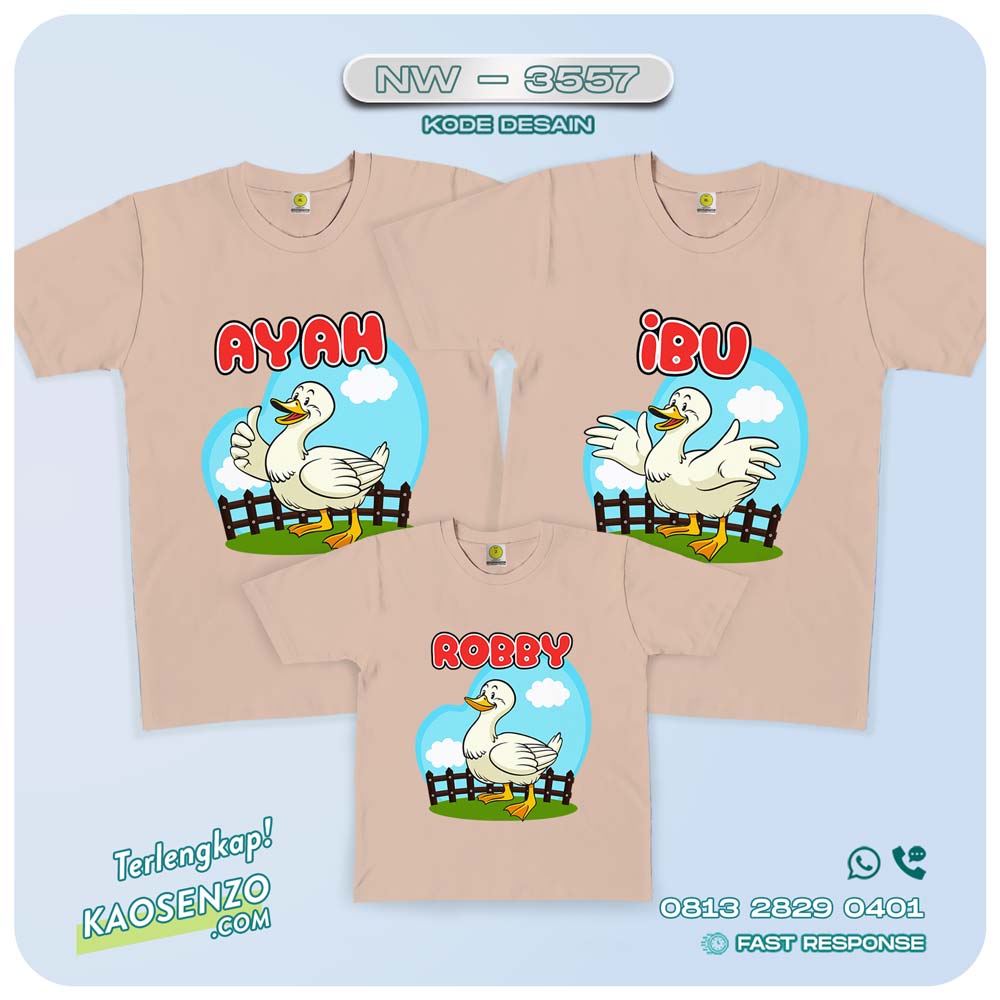 Baju Kaos Couple Keluarga Duck | Kaos Family Custom | Kaos Duck - NW 3557