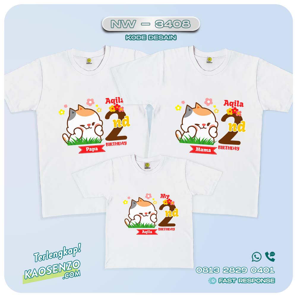 Baju Kaos Couple Keluarga | Kaos Family Custom Emoji-Stiker Tonton NW 3408