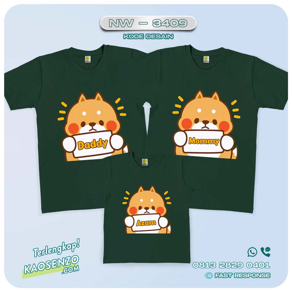 Baju Kaos Couple Keluarga | Kaos Family Custom Emoji-Stiker Tonton - NW 3409