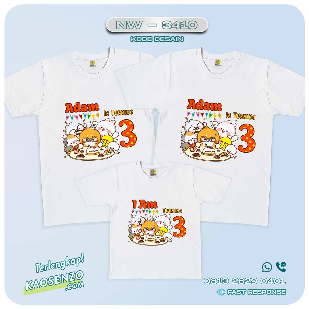 Baju Kaos Couple Keluarga | Kaos Family Custom Emoji-Stiker Tonton NW 3410