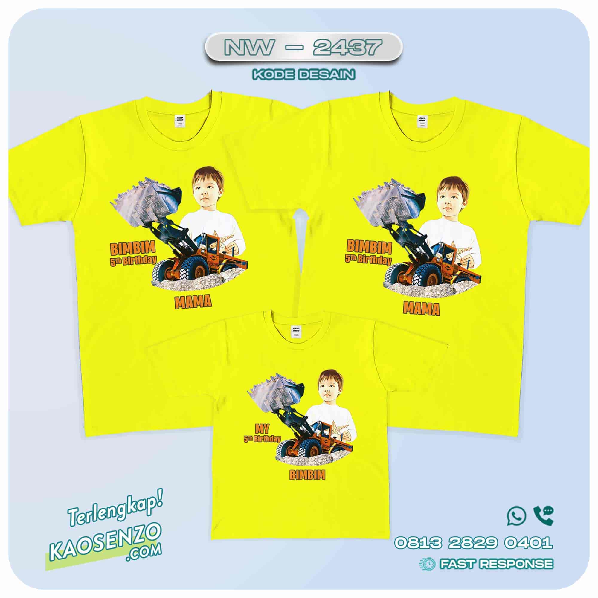 Baju Kaos Couple Keluarga Wheel Loader | Kaos Ultah Anak | Kaos Wheel Loader - NW 2437