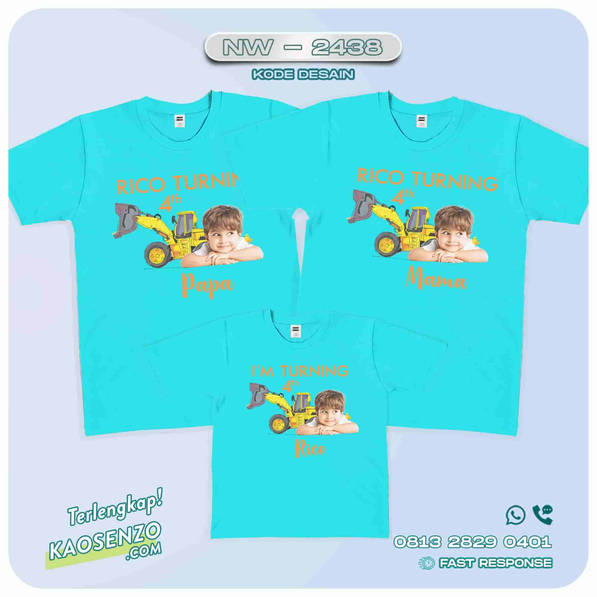 Baju Kaos Couple Keluarga Wheel Loader | Kaos Ultah Anak | Kaos Wheel Loader - NW 2438