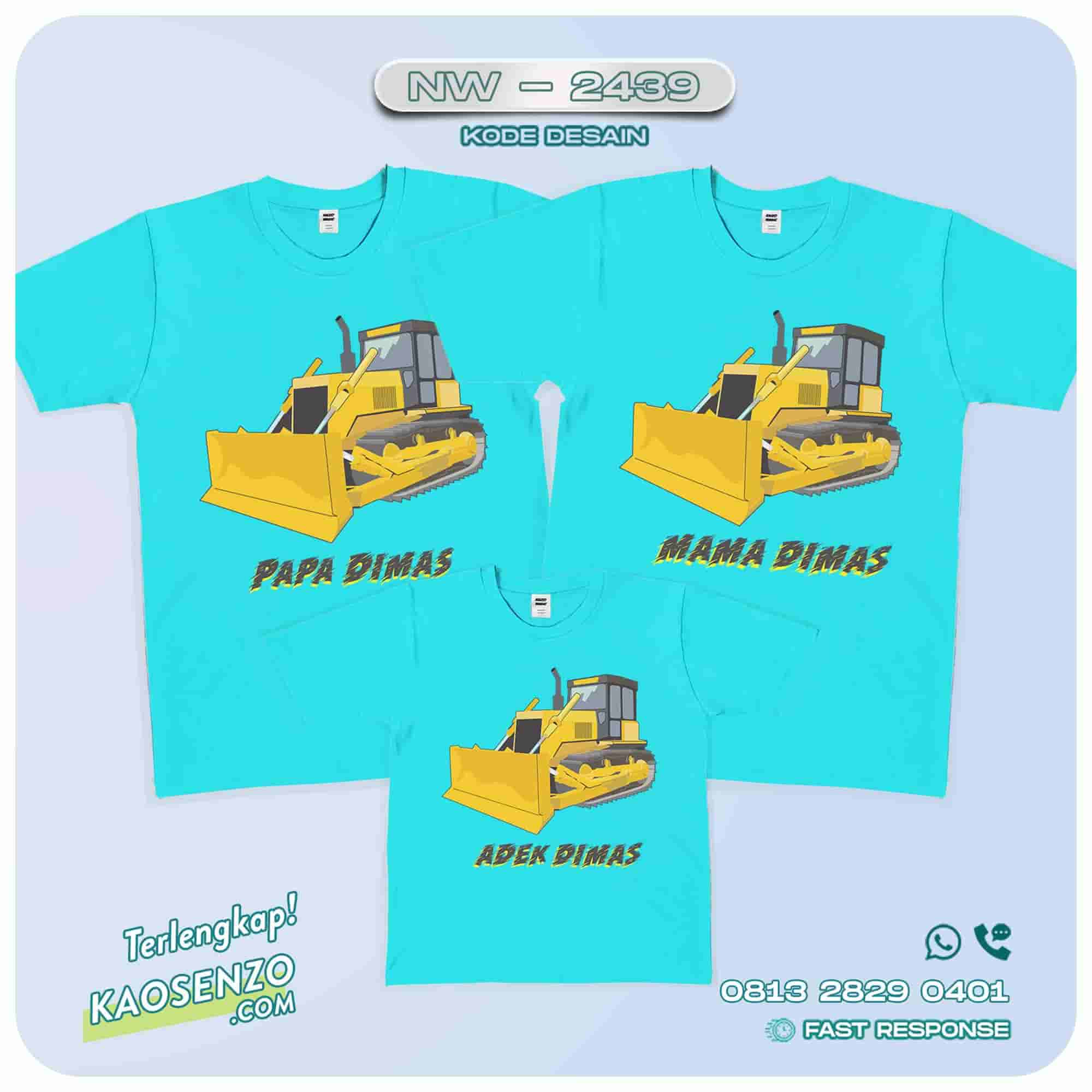 Baju Kaos Couple Keluarga Bulldozer | Kaos Ultah Anak | Kaos Bulldozer - NW 2439