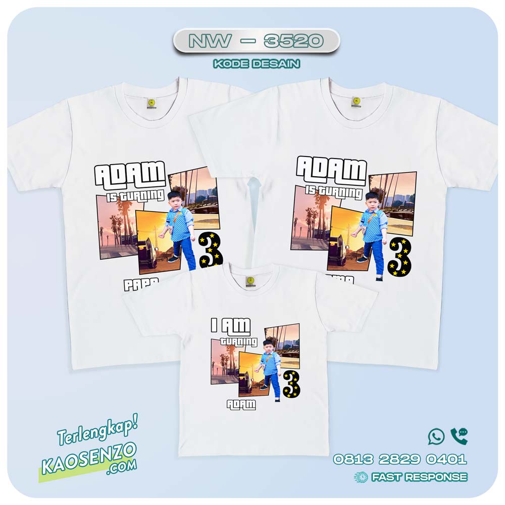 Baju Kaos Couple Keluarga | Kaos Family Custom Foto GTA - NW 3520