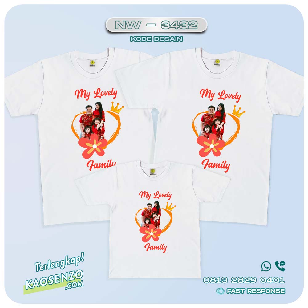 Baju Kaos Couple Keluarga | Kaos Family Custom Foto - NW 3432