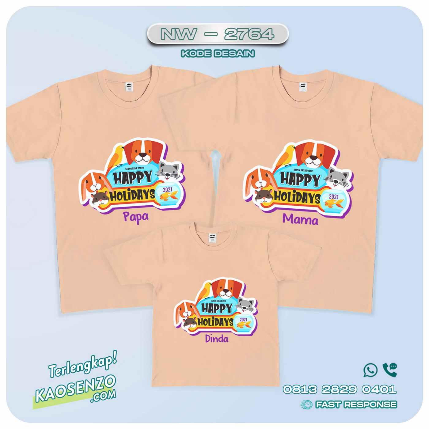 Baju Kaos Couple Keluarga Liburan & Travelling | Kaos Family Custom | Kaos Liburan | Travelling | Tahun Baru - NW 2764