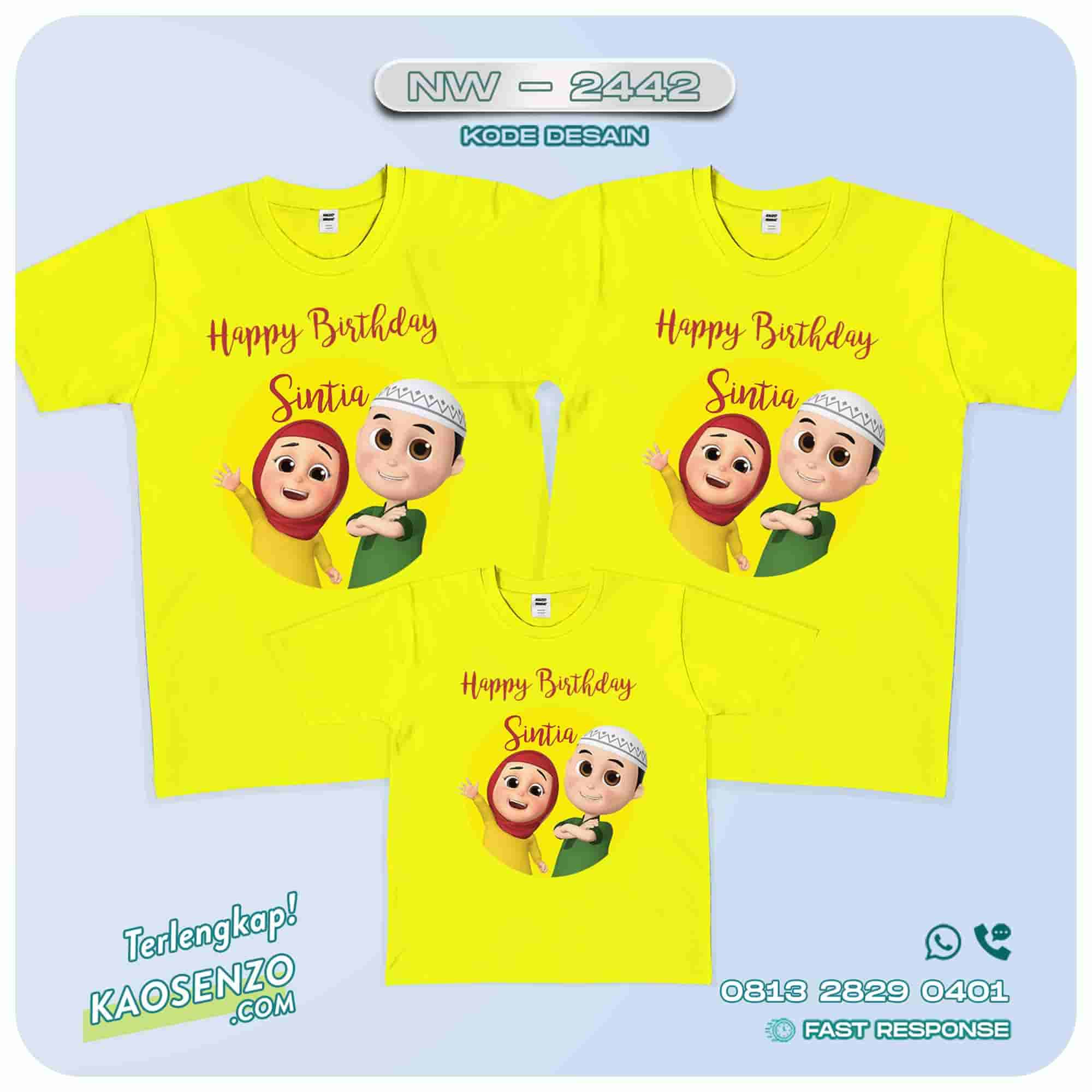 Baju Kaos Couple Keluarga Nussa & Rara | Kaos Ultah Anak | Kaos Nussa & Rara- NW 2442