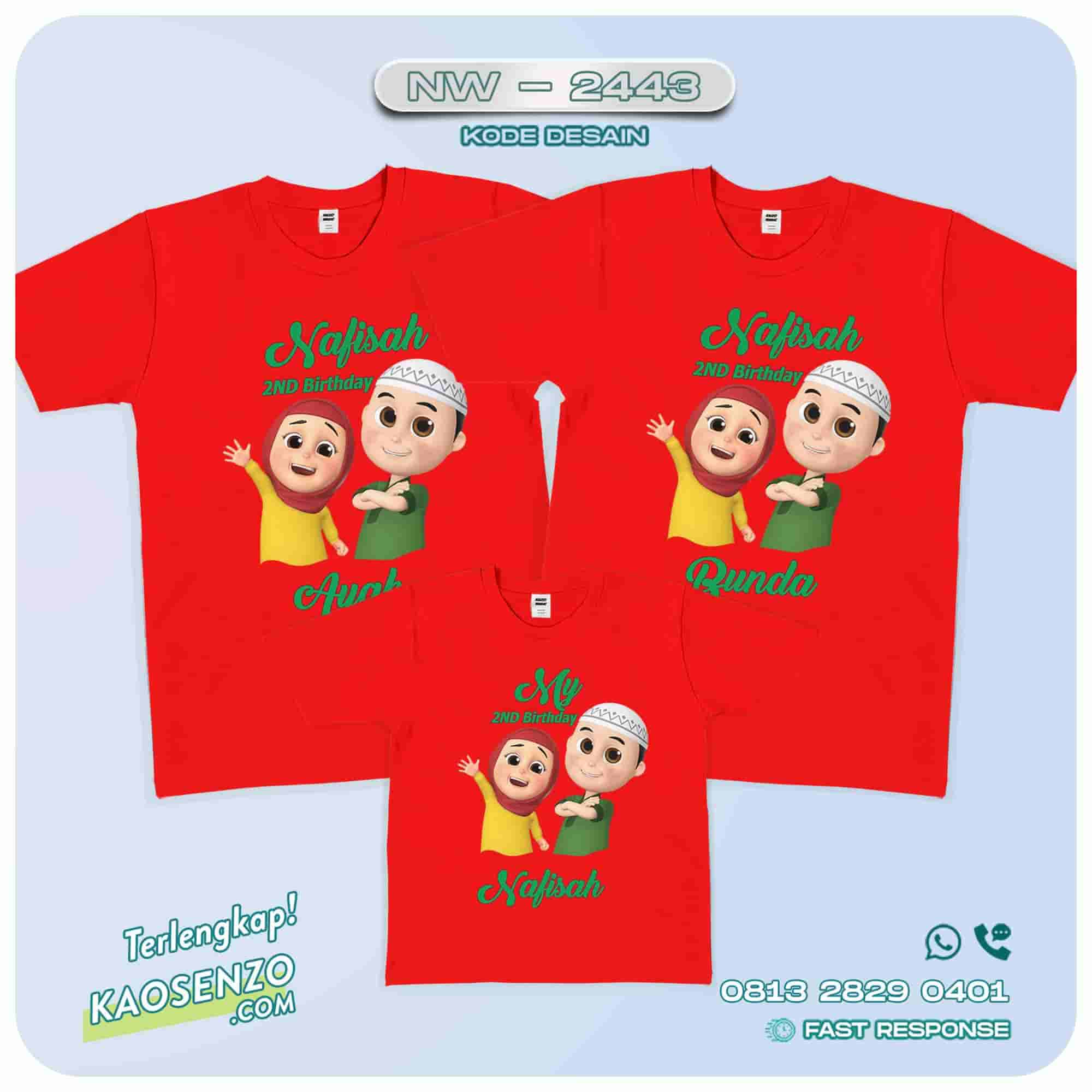 Baju Kaos Couple Keluarga Nussa & Rara | Kaos Ultah Anak | Kaos Nussa & Rara- NW 2443