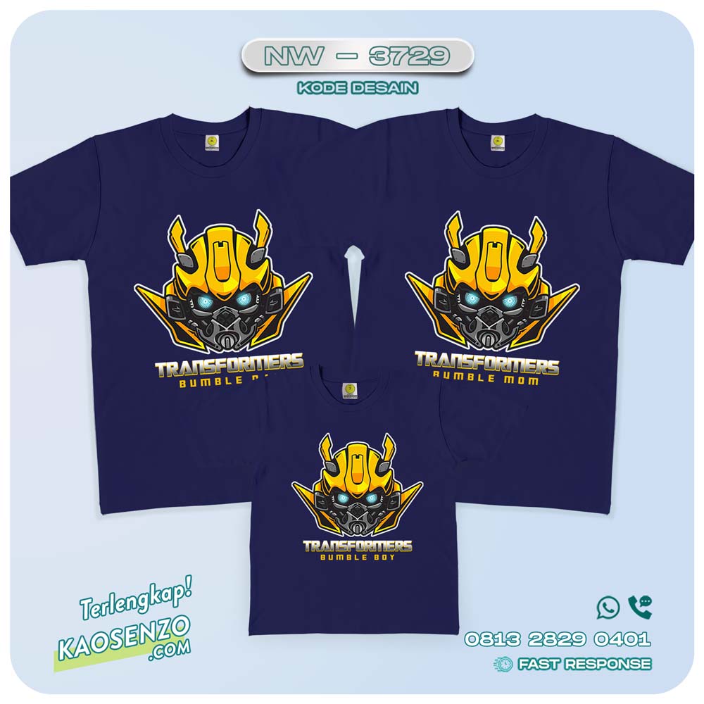 Baju Kaos Couple Keluarga Transformers | Kaos Family Custom | Kaos Transformers - NW 3729