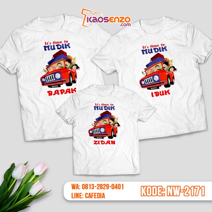 Baju Kaos Couple Keluarga Lebaran | Kaos Family Custom | Mudik Lebaran - NW 2171