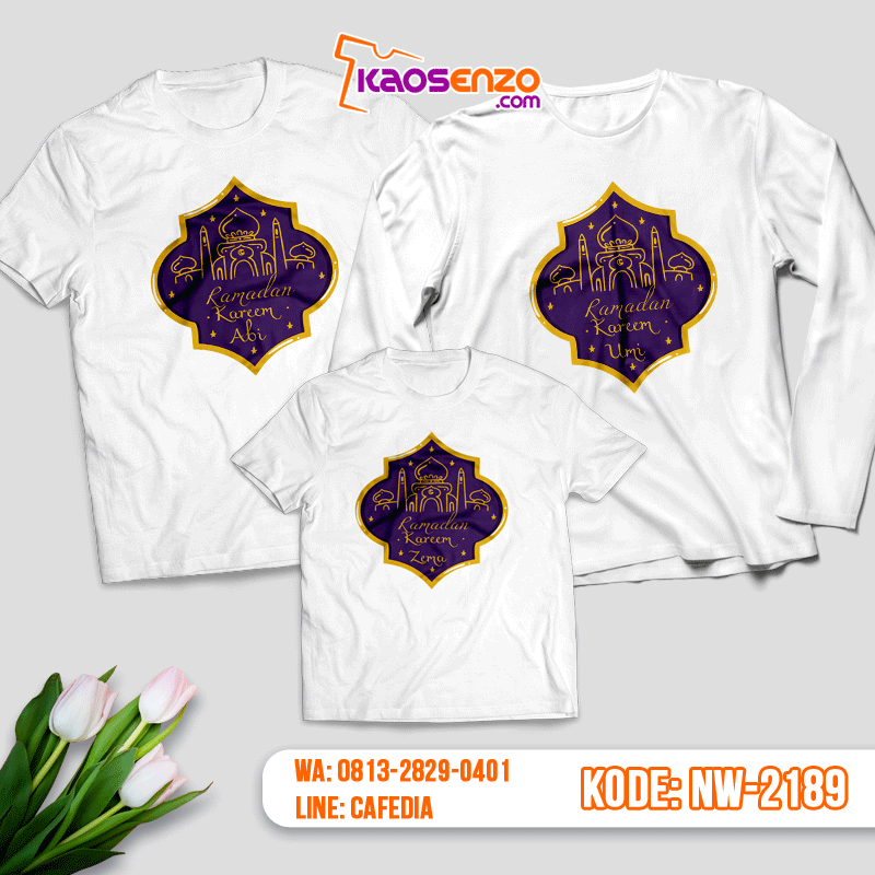 Baju Kaos Couple Keluarga Islami Lebaran | Kaos Family Custom | Kaos Muslim - NW 2189