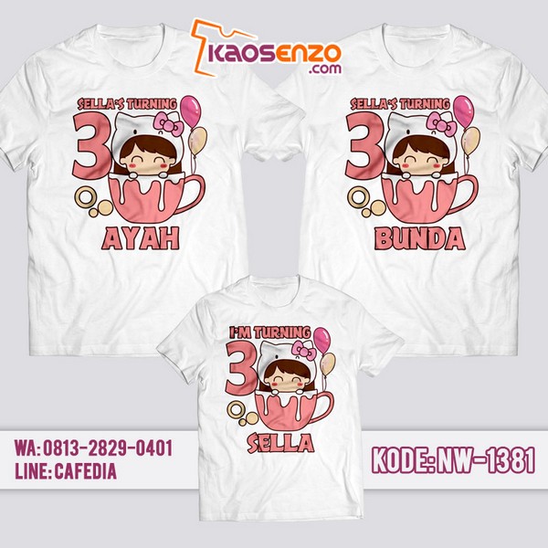 Baju Kaos Couple Keluarga Animasi Lain | Kaos Ulang Tahun Anak | Kaos Animasi Lain - NW 1381