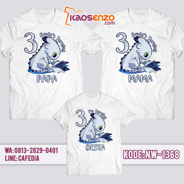 Baju Kaos Couple Keluarga Dragon | Kaos Ulang Tahun Anak | Kaos Dragon - NW 1368