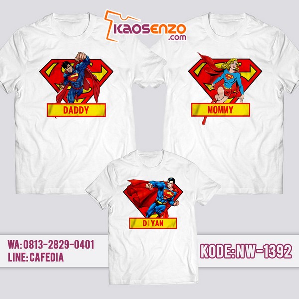 Baju Kaos Couple Keluarga Superman | Kaos Family Custom | Kaos Superman - NW 1392