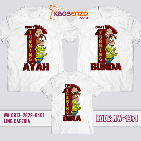 Baju Kaos Couple Keluarga Toy Story | Kaos Ulang Tahun Anak | Kaos Toy Story - NW 1371