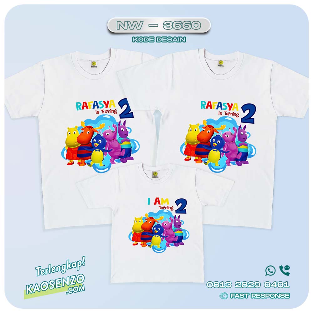 Baju Kaos Couple Keluarga Backyardigans | Kaos Ultah Anak | Kaos Backyardigans - NW 3660