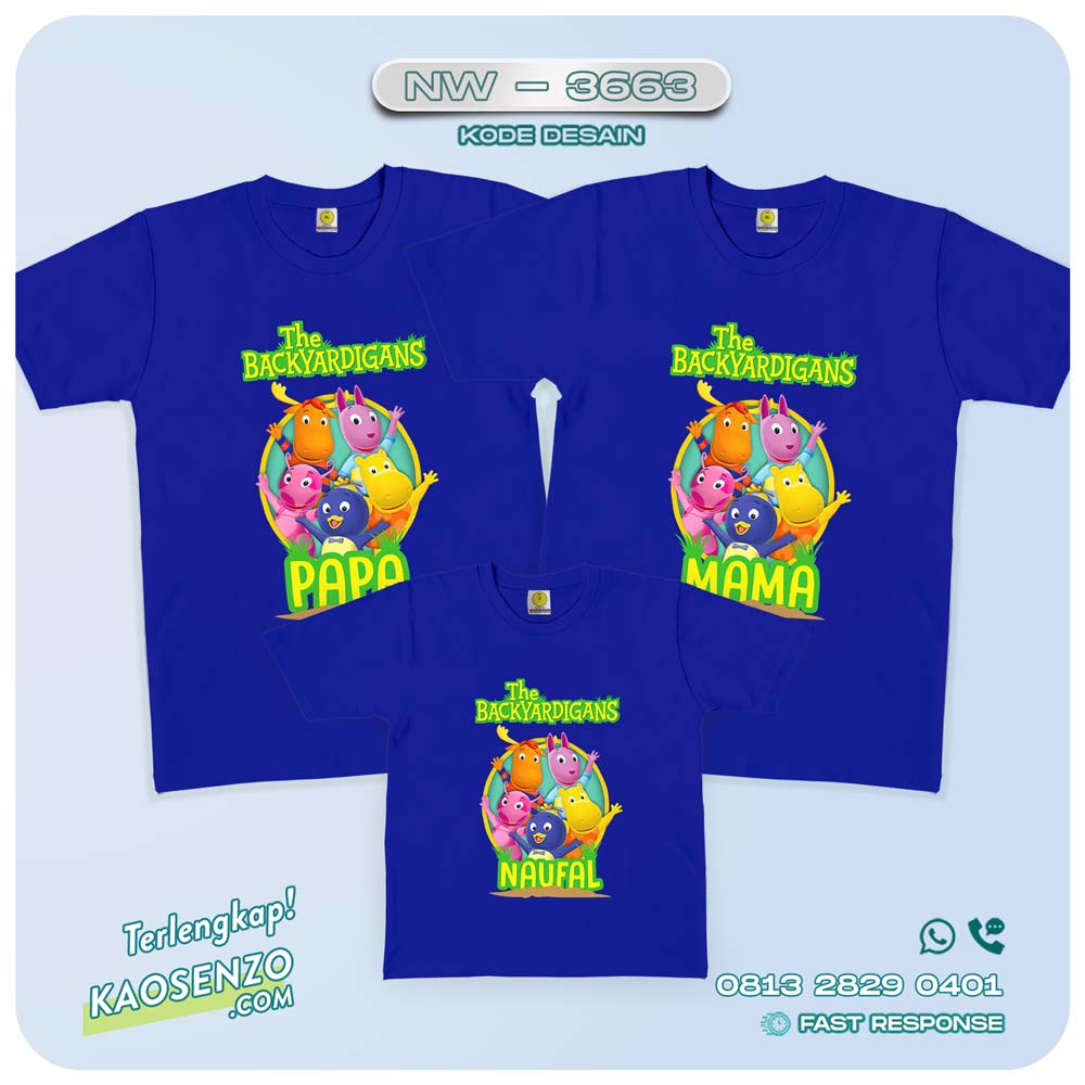 Baju Kaos Couple Keluarga Backyardigans | Kaos Ultah Anak | Kaos Backyardigans - NW 3663