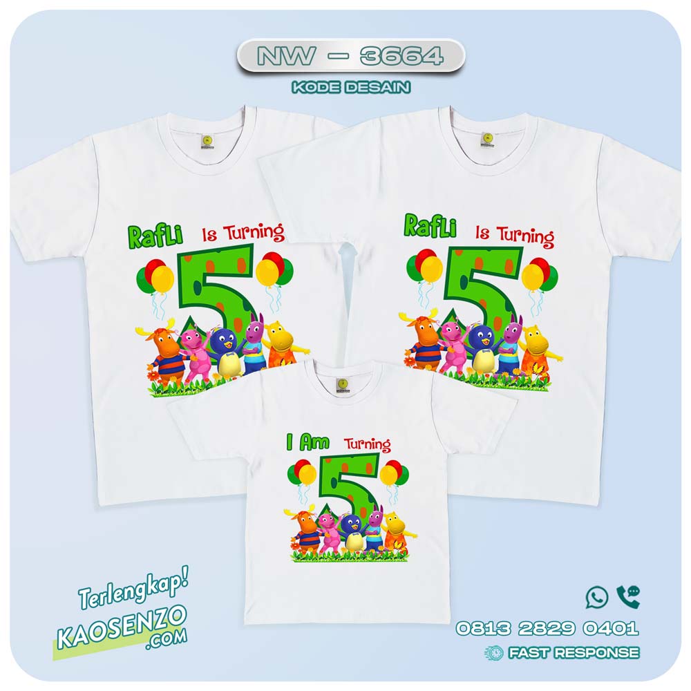 Baju Kaos Couple Keluarga Backyardigans | Kaos Ultah Anak | Kaos Backyardigans - NW 3664