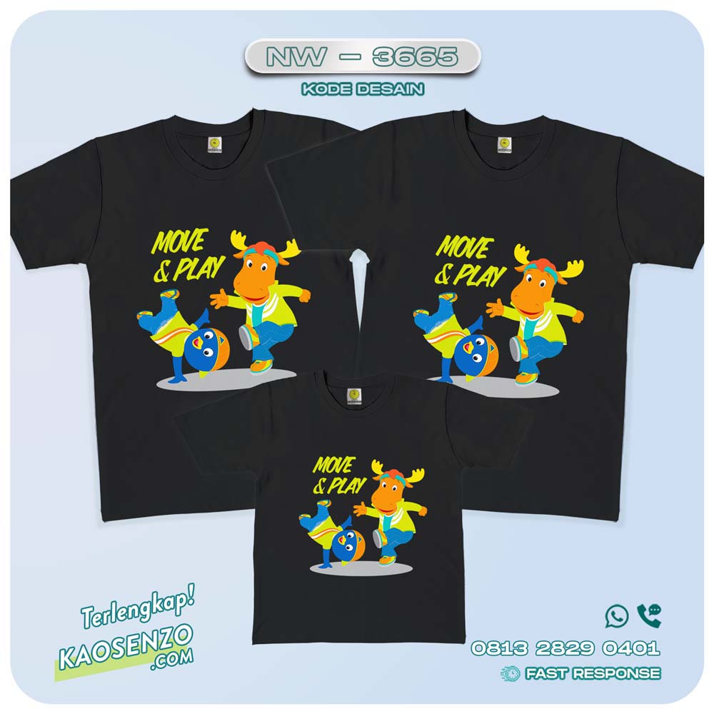 Baju Kaos Couple Keluarga Backyardigans | Kaos Ultah Anak | Kaos Backyardigans - NW 3665