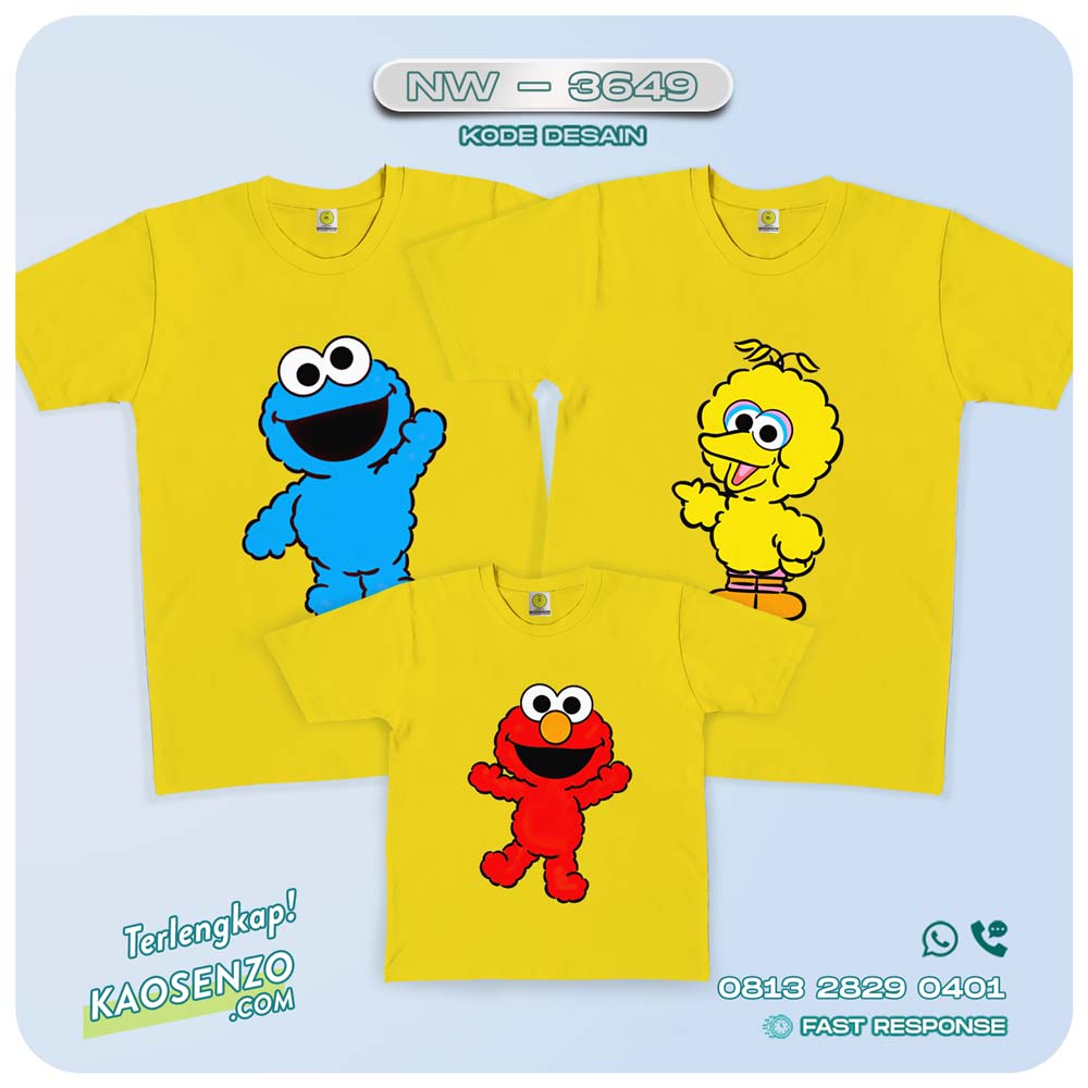 Kaos Couple Keluarga Elmo | Kaos Ulang Tahun Anak | Kaos Elmo - NW 3649