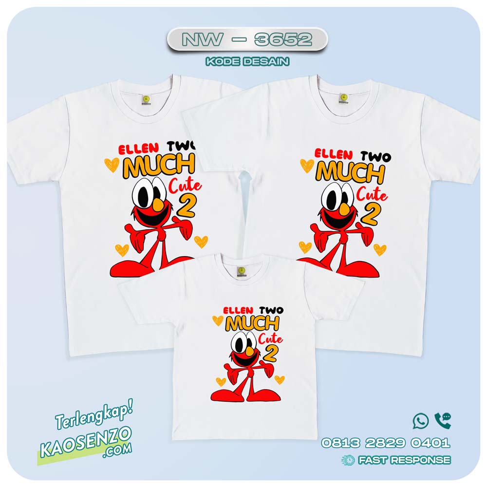 Baju Kaos Couple Keluarga | Kaos Ulang Tahun Anak | Kaos Elmo - NW 3652