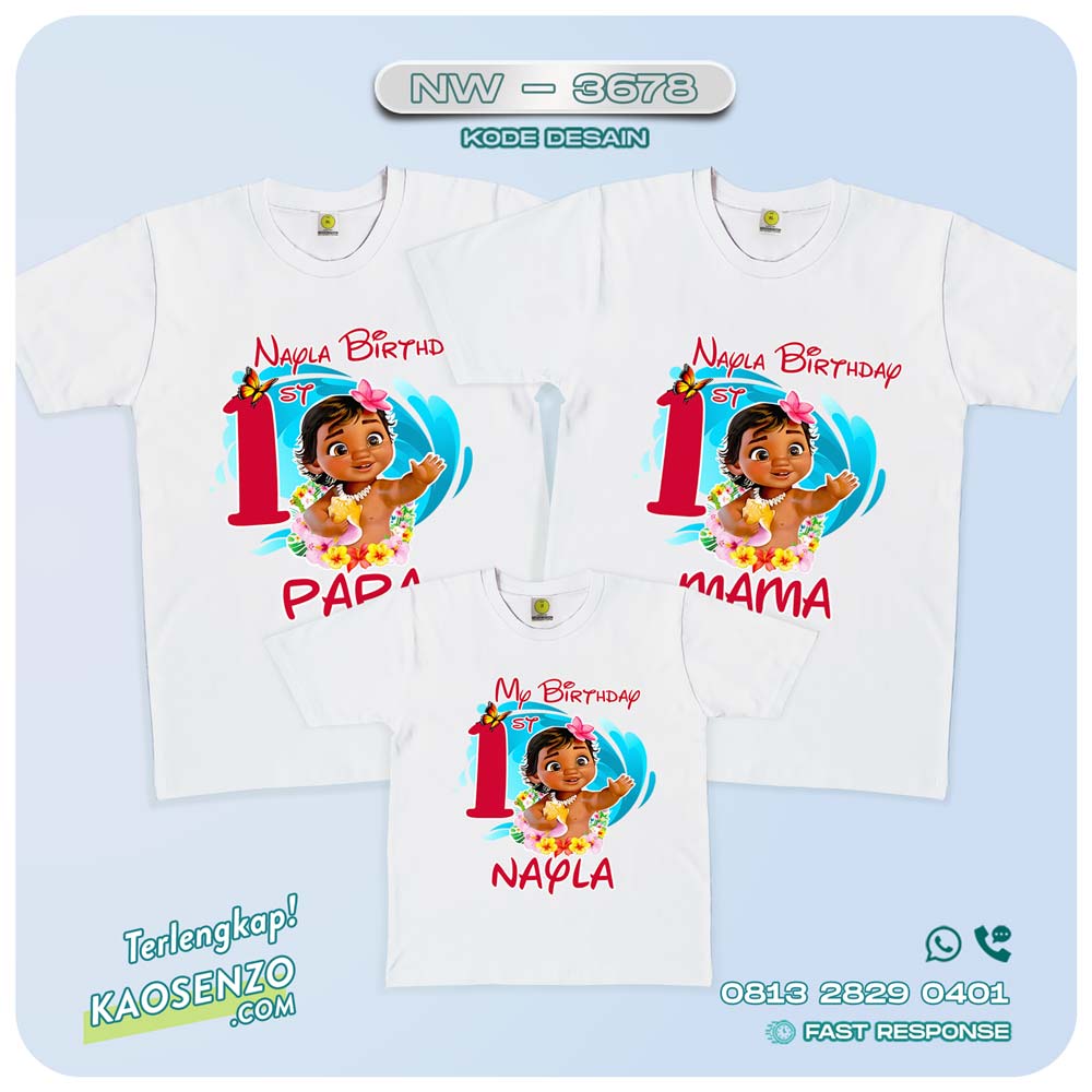 Baju Kaos Couple Keluarga Moana | Kaos Family Custom | Kaos Moana - NW 3678