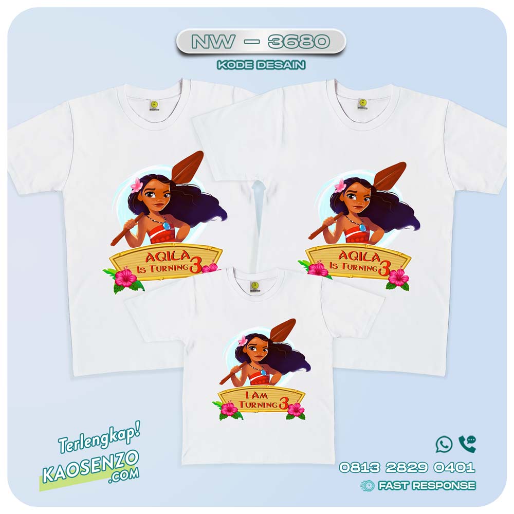 Baju Kaos Couple Keluarga Moana | Kaos Family Custom | Kaos Moana - NW 3680