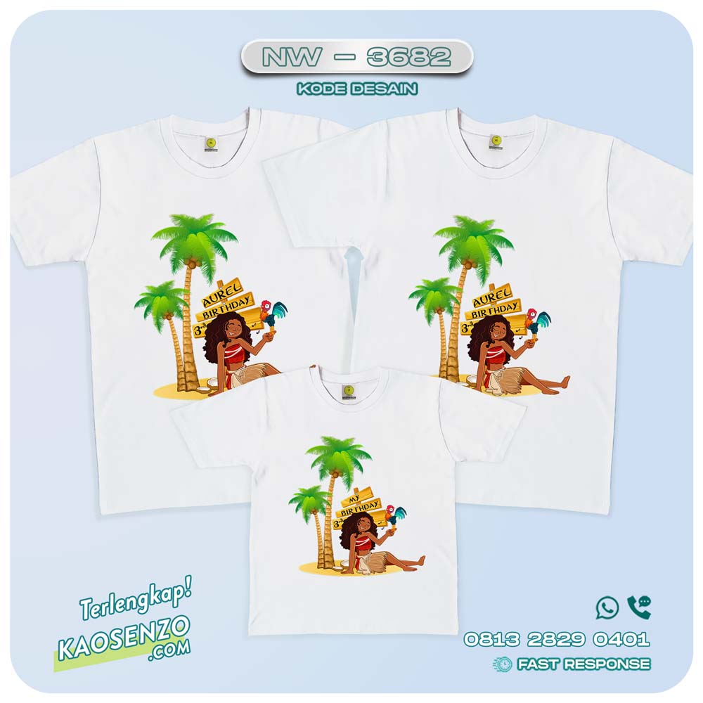 Baju Kaos Couple Keluarga Moana | Kaos Family Custom | Kaos Moana - NW 3682