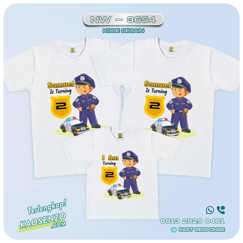 Baju Kaos Couple Keluarga Police | Kaos Ultah Anak | Kaos Police - NW 3654