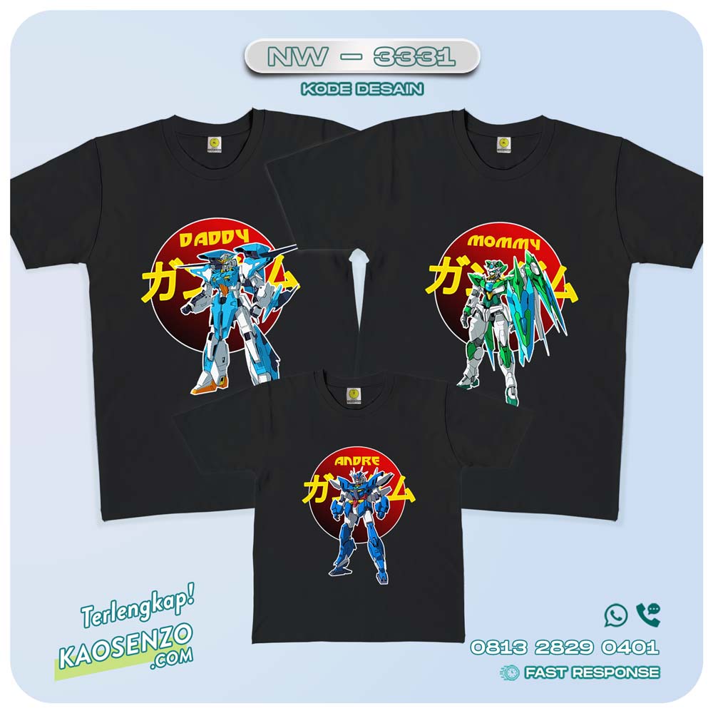 Kaos Couple Keluarga | Kaos Ulang Tahun Anak | Kaos Gundam - NW 3331