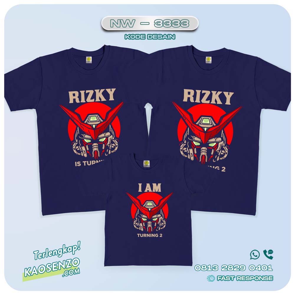 Kaos Couple Keluarga | Kaos Ulang Tahun Anak | Kaos Gundam - NW 3333