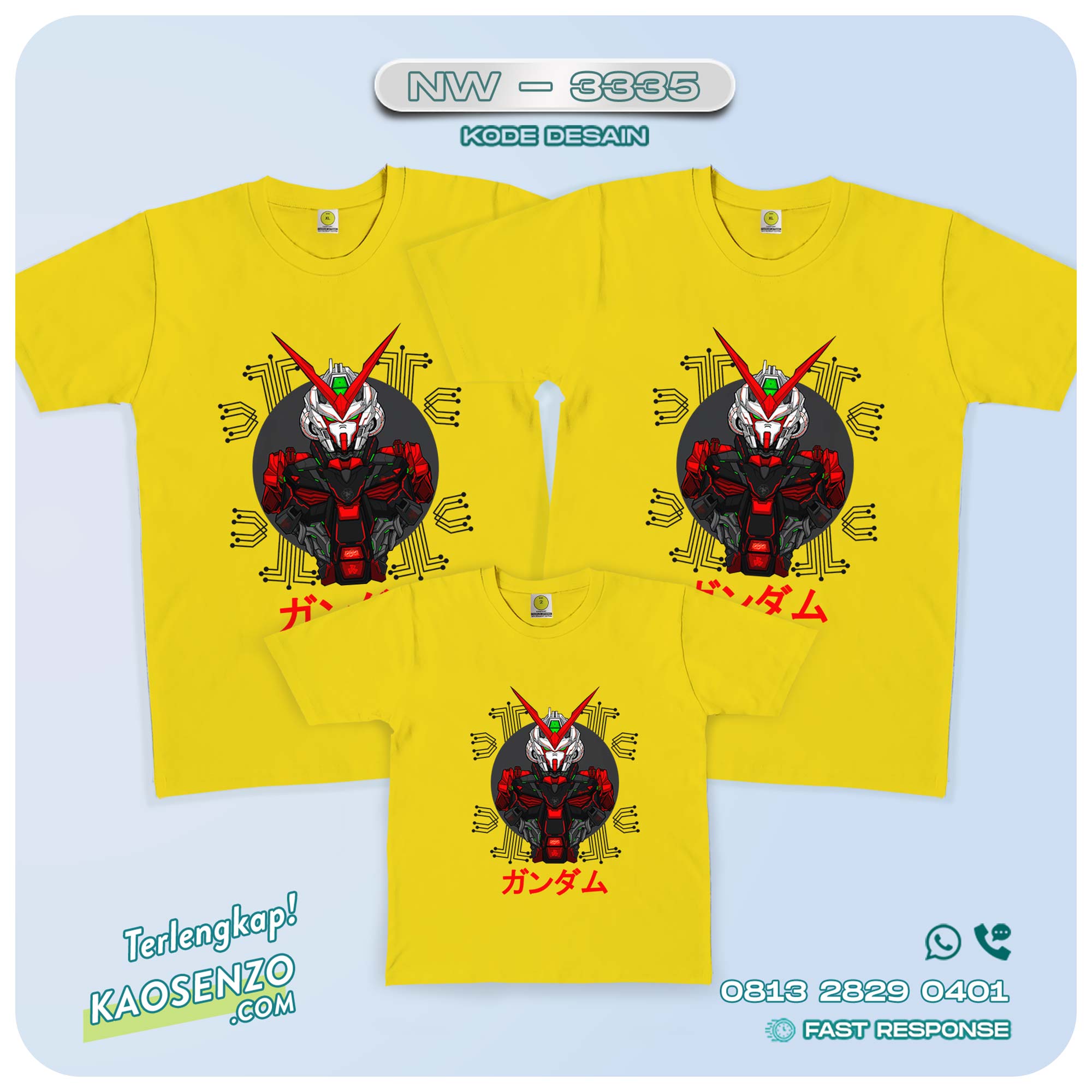 Kaos Couple Keluarga | Kaos Ulang Tahun Anak | Kaos Gundam - NW 3335