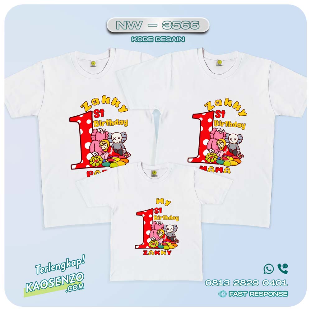 Baju Kaos Couple Keluarga Kaws | Kaos Family Custom | Kaos Kaws- NW 3566