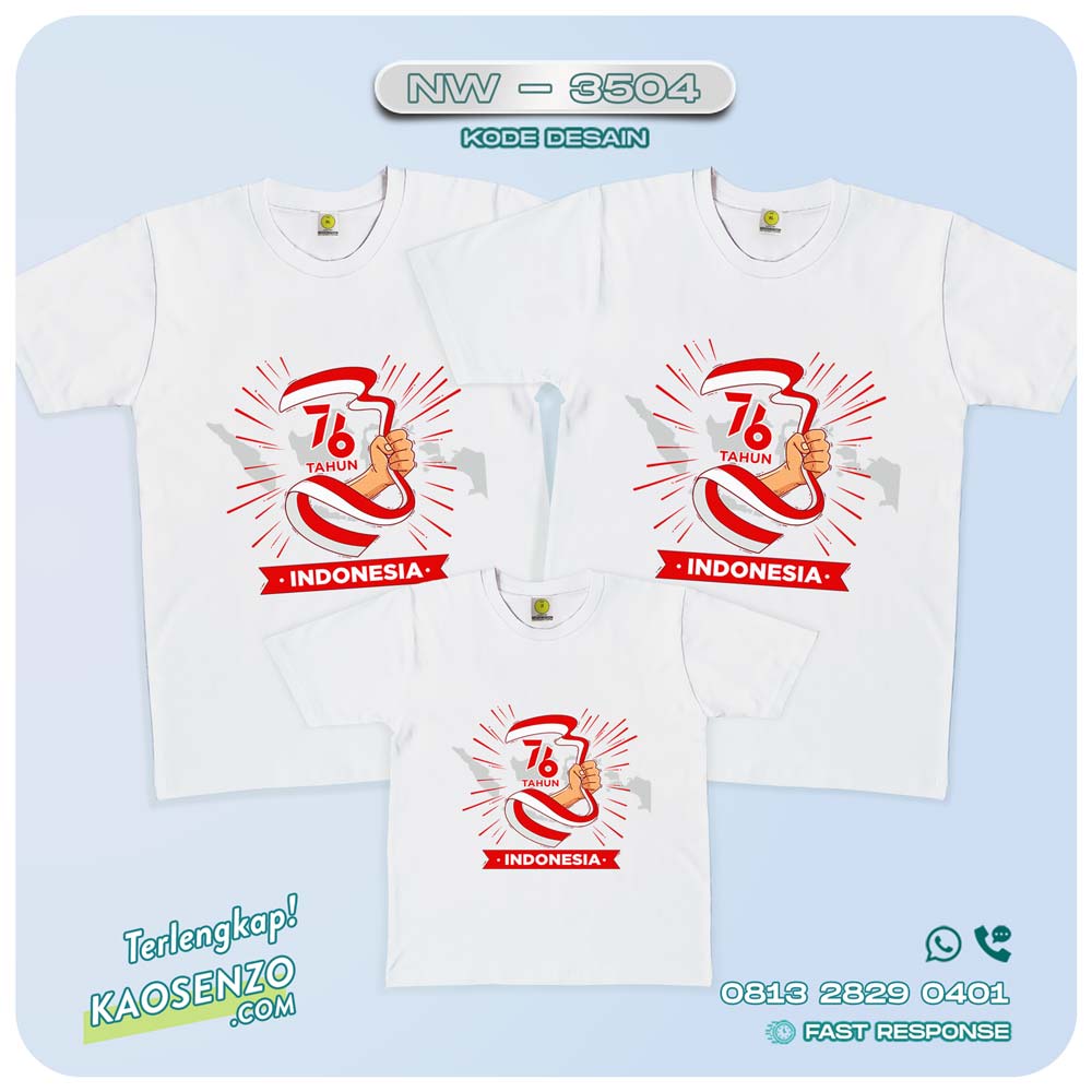 Baju Kaos Couple Keluarga Kemerdekaan | Kaos Family Custom | Kaos Kemerdekaan - NW 3504