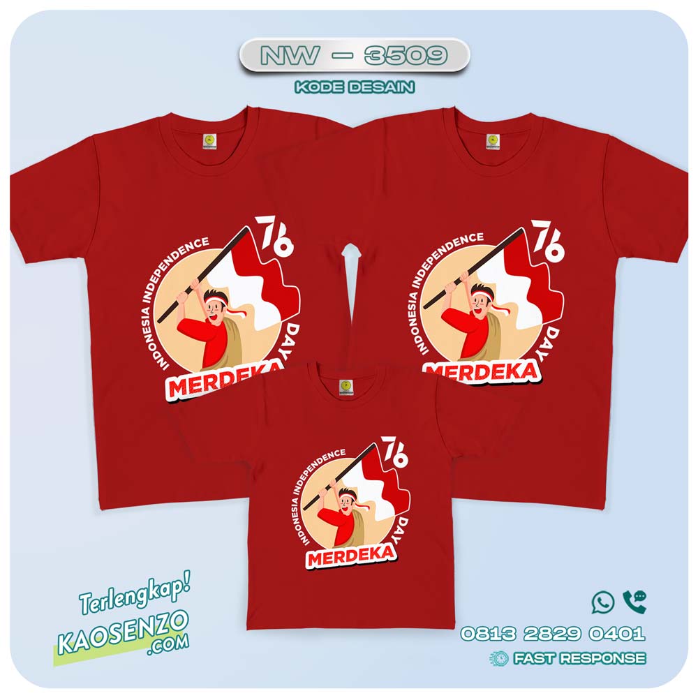 Baju Kaos Couple Keluarga Kemerdekaan | Kaos Family Custom | Kaos Kemerdekaan - NW 3509