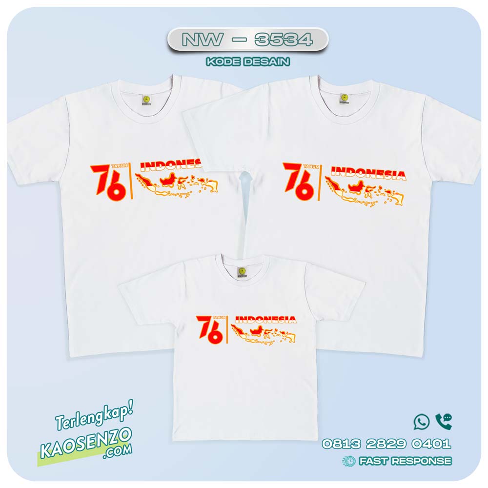 Baju Kaos Couple Keluarga Kemerdekaan | Kaos Family Custom | Kaos Kemerdekaan - NW 3534