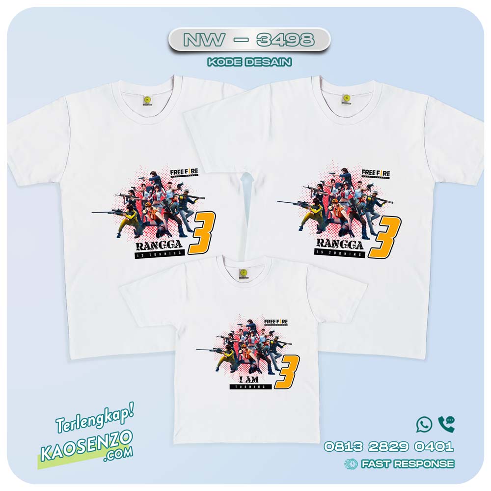 Baju Kaos Couple Keluarga Free Fire | Kaos Family Custom | Kaos Free Fire - NW 3498