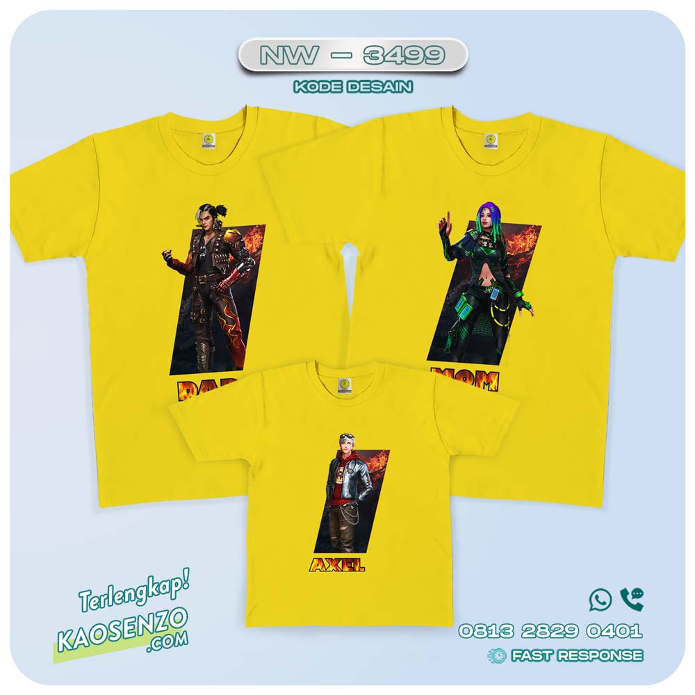 Baju Kaos Couple Keluarga Free Fire | Kaos Family Custom | Kaos Free Fire - NW 3499