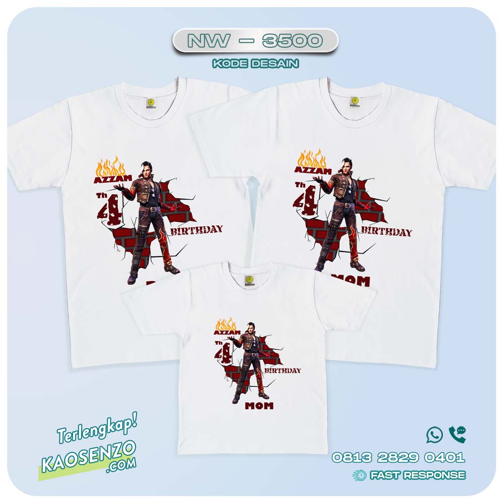 Baju Kaos Couple Keluarga Free Fire | Kaos Family Custom | Kaos Free Fire - NW 3500