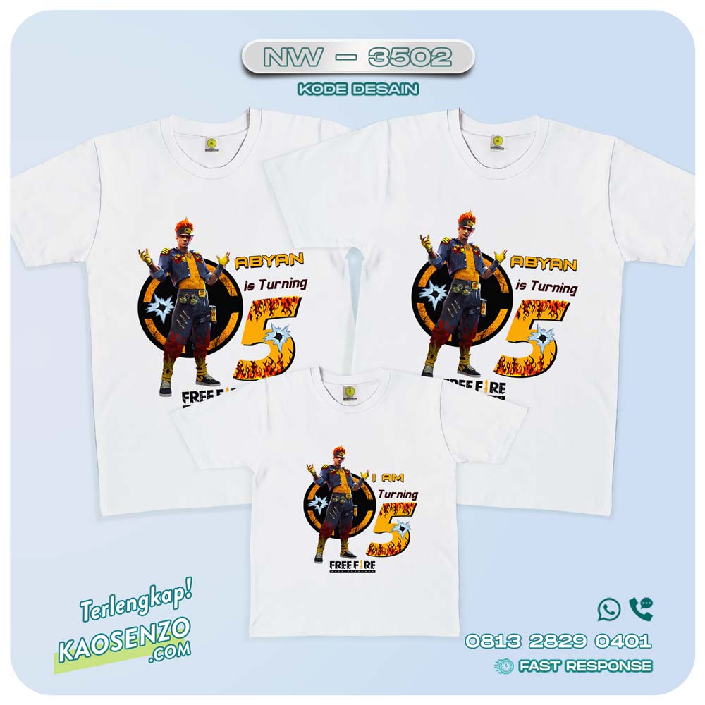 Baju Kaos Couple Keluarga Free Fire | Kaos Family Custom | Kaos Free Fire - NW 3502