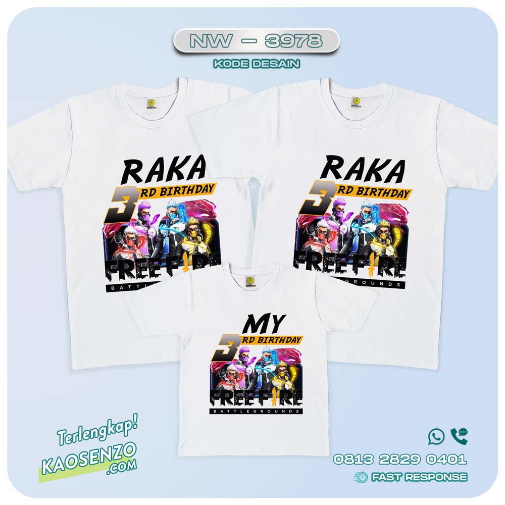 Baju Kaos Couple Keluarga Free Fire | Kaos Family Custom | Kaos Free Fire - NW 3978