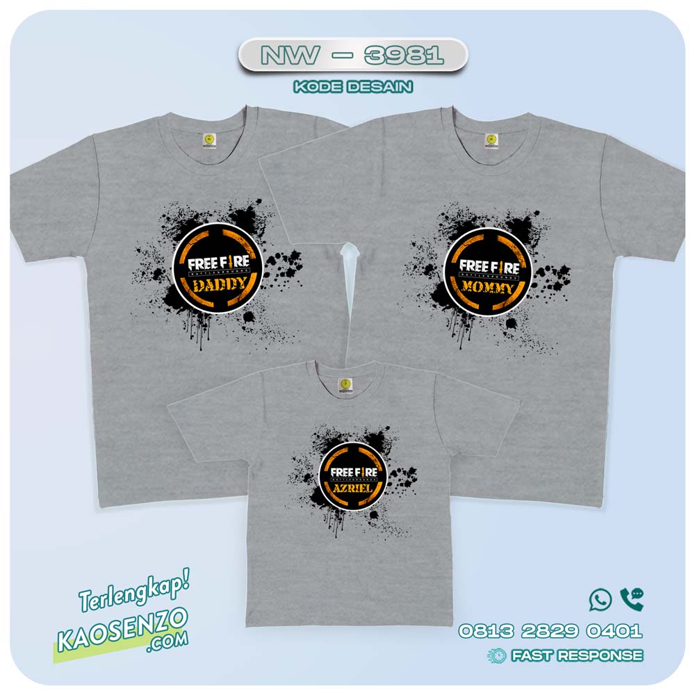 Baju Kaos Couple Keluarga Free Fire | Kaos Family Custom | Kaos Free Fire - NW 3981