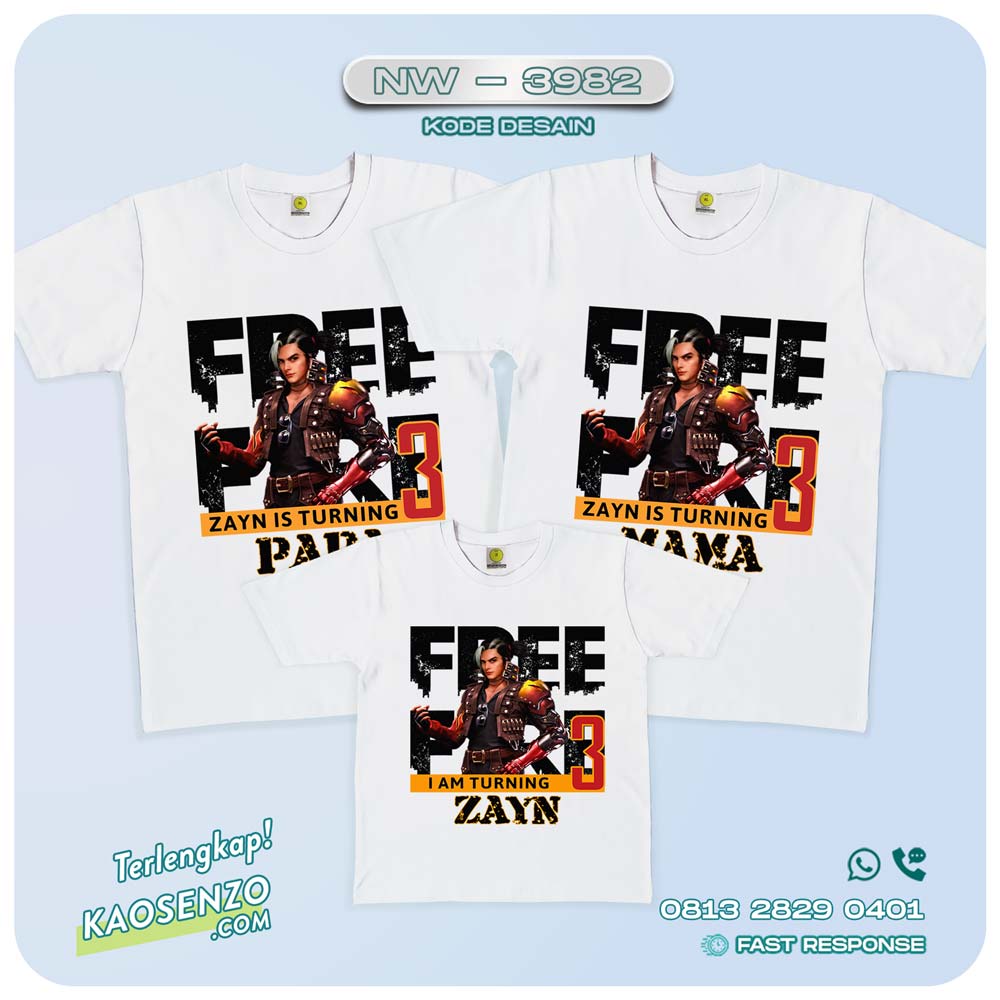 Baju Kaos Couple Keluarga Free Fire | Kaos Family Custom | Kaos Free Fire - NW 3982