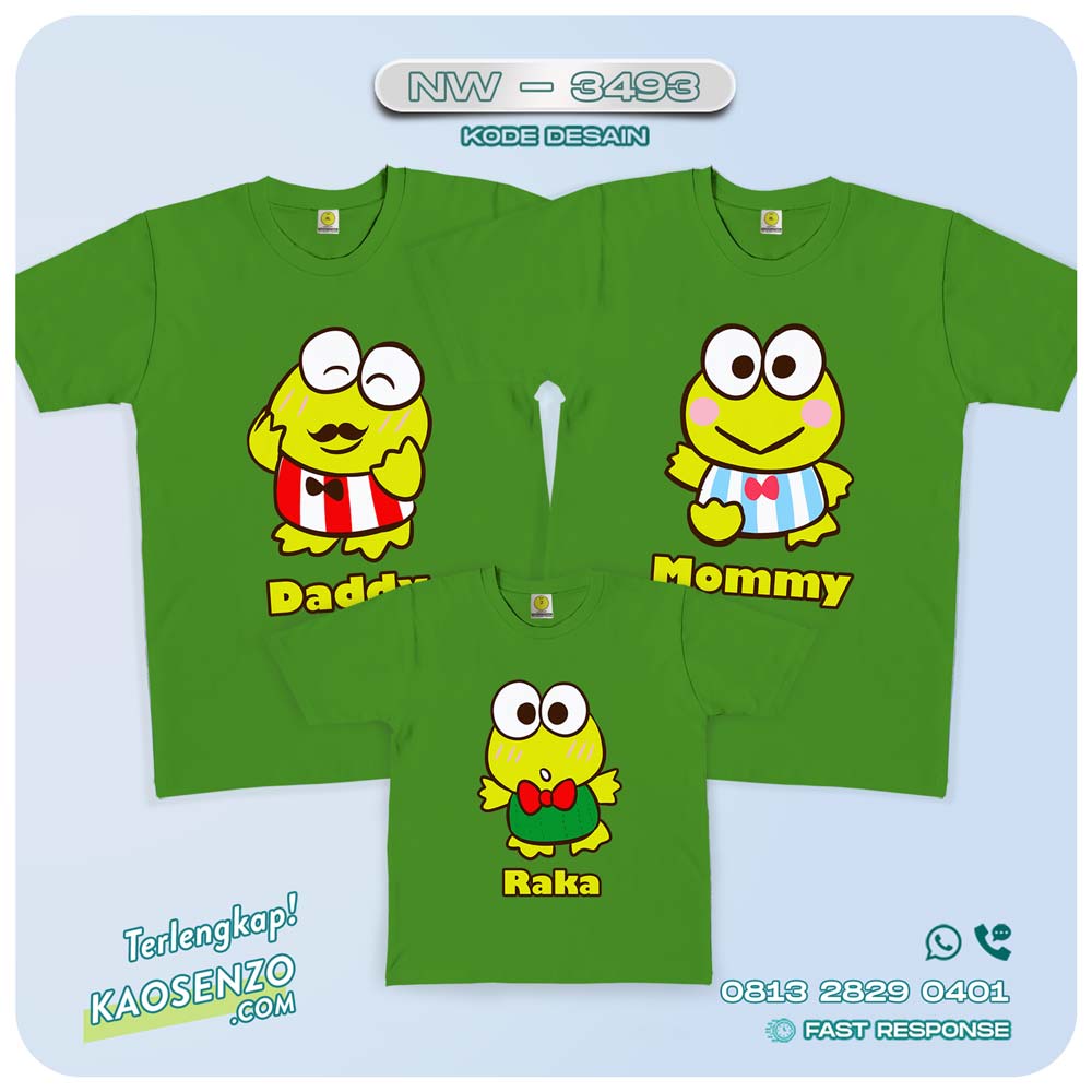 Baju Kaos Couple Keluarga Keroppi | Kaos Family Custom | Kaos Keroppi - NW 3493