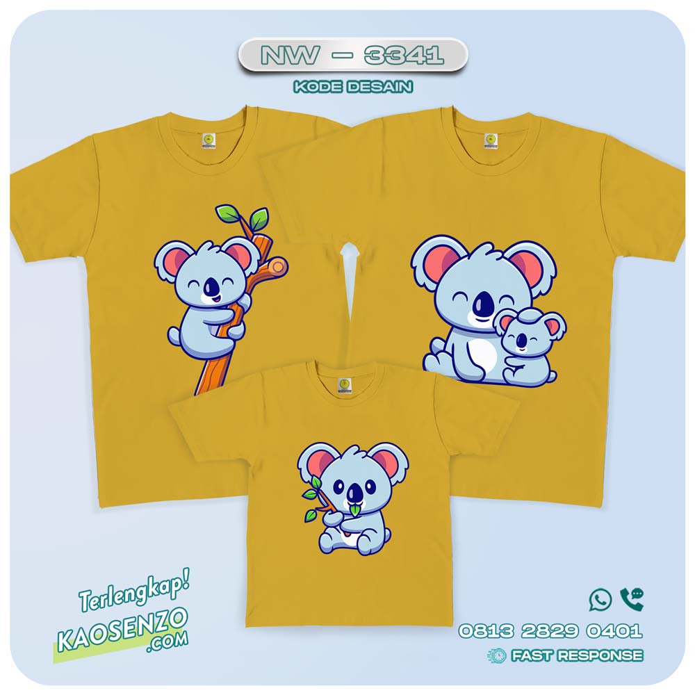 Baju Kaos Couple Keluarga Koala | Kaos Family Custom | Kaos Koala - NW 3341