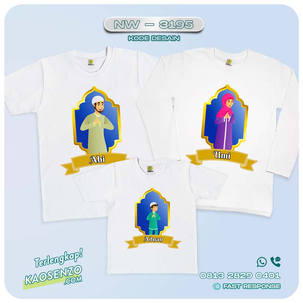 Baju Kaos Couple Keluarga Lebaran | Kaos Family Custom | Kaos Lebaran - NW 3195